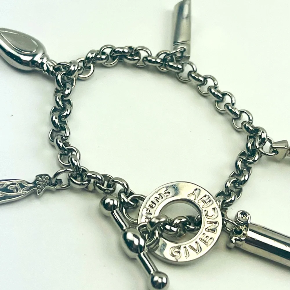 Givenchy, Silver Plated Perfums Charm Chain Bracelet - Picture 1 of 7